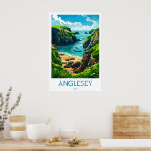 Anglesey Vintage Reisposter Ski Nationaal Park Poster (Keuken)