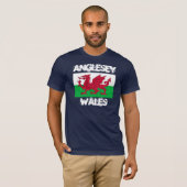Anglesey, Wales met Welsh flag T-shirt (Voorkant volledig)