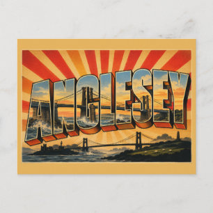 Anglesey Wales Vintage Reis Kunst Briefkaart