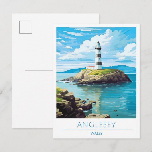 Anglesey Wales Vintage Travel Briefkaart (Voorkant / Achterkant)