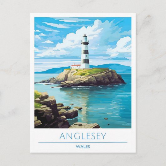 Anglesey Wales Vintage Travel Briefkaart (Voorkant)