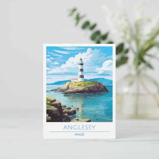 Anglesey Wales Vintage Travel Briefkaart (Staand voorkant)
