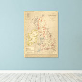 Angleterre, Ecosse, Irlande et Man en 1100 Canvas Afdruk (Insitu (Houten vloer))