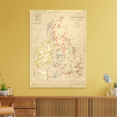 Angleterre, Ecosse, Irlande et Man en 1100 Canvas Afdruk (Insitu (Woonkamer))
