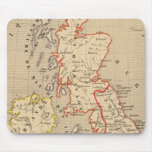 Angleterre, Ecosse, Irlande et Man en 1100 Muismat (Voorkant)