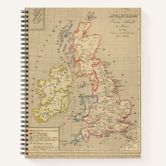 Angleterre, Ecosse, Irlande et Man en 1100 Notitieboek (Voorkant)