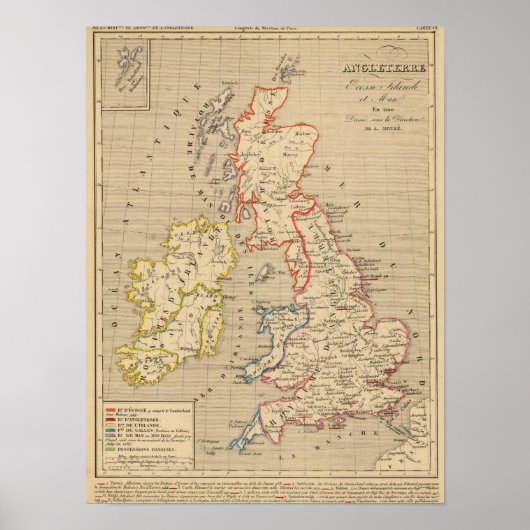 Angleterre, Ecosse, Irlande et Man en 1100 Poster (Voorkant)