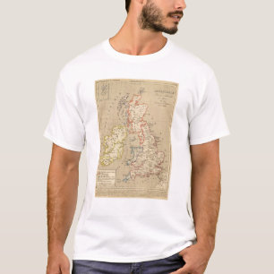 Angleterre, Ecosse, Irlande et Man en 1100 T-shirt