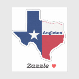 Angleton Texas Flag Sticker
