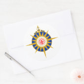 Anglicaans Roos Ronde Sticker (Envelop)