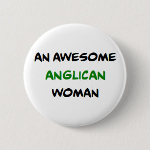 anglicaanse vrouw, geweldig ronde button 5,7 cm
