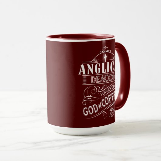 Anglican Deacon, aangedreven door God en koffie Mok (Voorkant rechts)