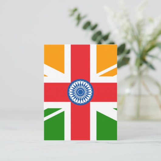 Anglo Indische vlag Briefkaart (Staand voorkant)