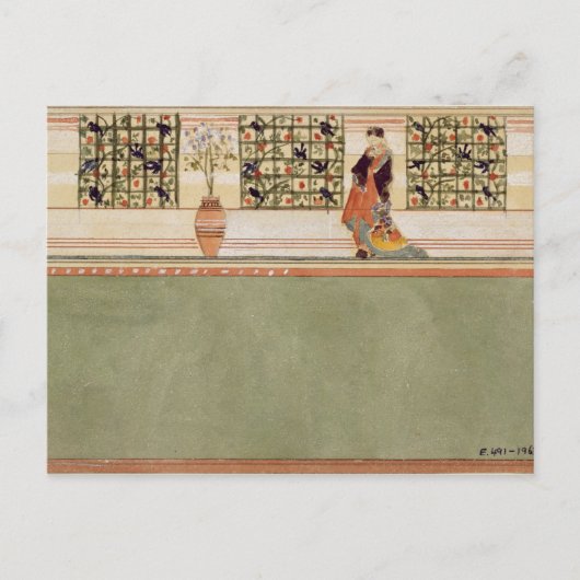 Anglo-Japans wandontwerp, c.1860 (w/c & potlood o) Briefkaart (Voorkant)