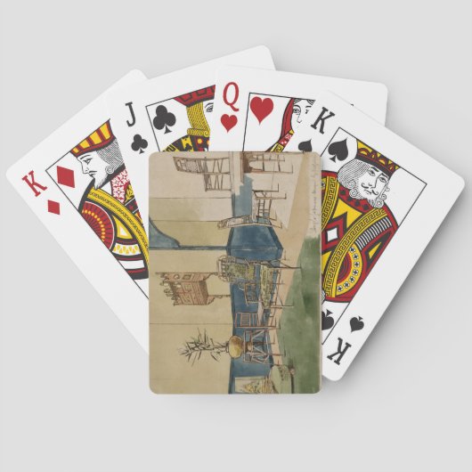 Anglo-Japanse Design, c.1860 (pen en zwarte inkt & Pokerkaarten (Achterkant)