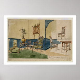 Anglo-Japanse Design, c.1860 (pen en zwarte inkt & Poster