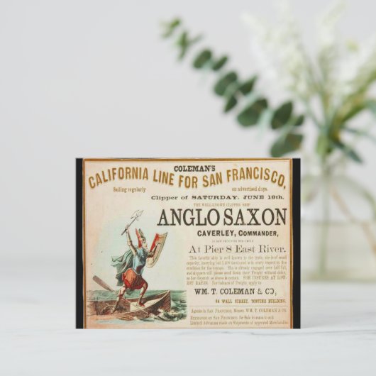 Anglo Saxon Clipper zeilschip Briefkaart (Staand voorkant)