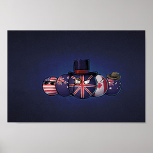 Anglo-Saxon Countryballs Poster
