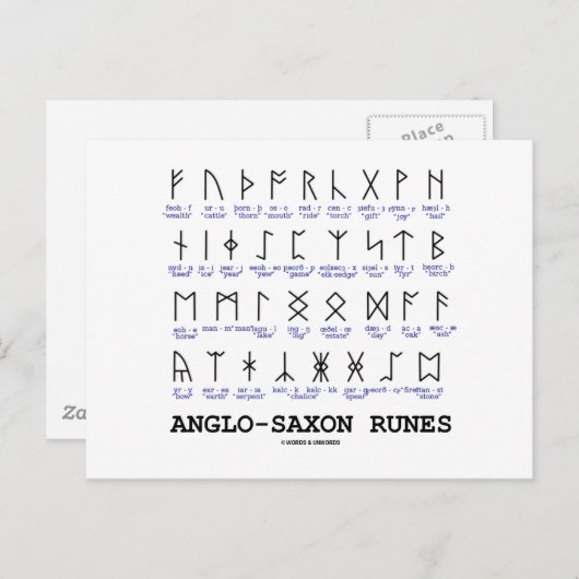Anglo-Saxon draait (Linguistics Cryptography) Briefkaart (Voorkant / Achterkant)
