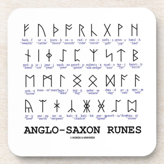 Anglo-Saxon draait (Linguistics Cryptography) Drankjes Onderzetter (Voorkant)