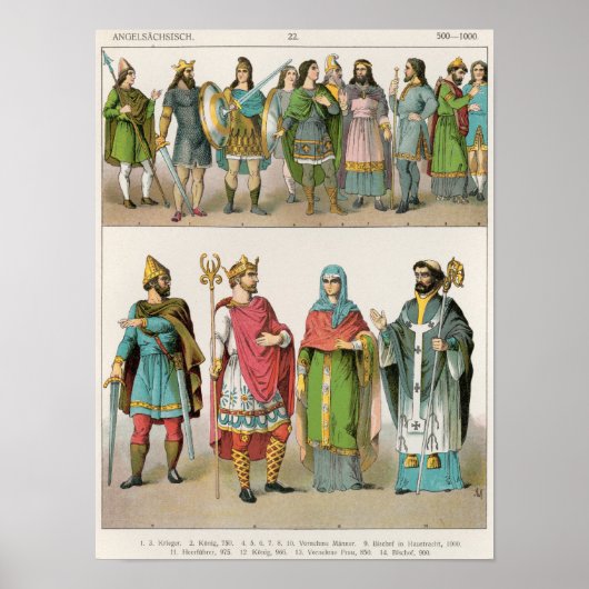 Anglo-Saxon Dress Poster (Voorkant)