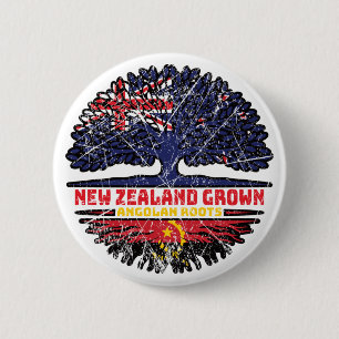 Angola Angolan New Zealander Nieuw-Zeeland Tree Ro Ronde Button 5,7 Cm
