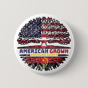Angola Angolan US American USA United States Tree Ronde Button 5,7 Cm