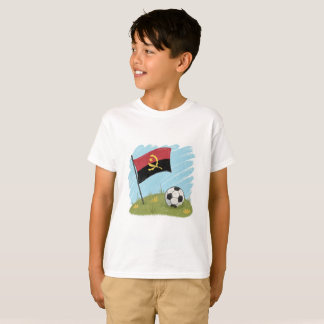 Angola flag and soccer ball t-shirt
