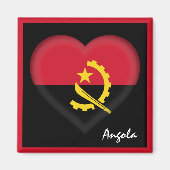 Angola flag & Angolan Heart, Africa foliday/Sport Magneet (Voorkant)