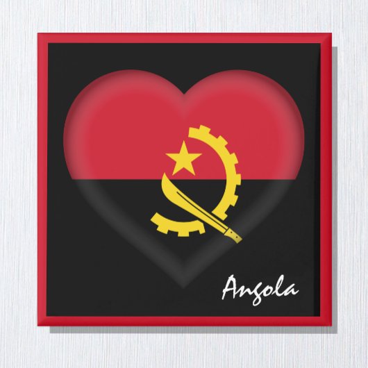 Angola flag & Angolan Heart, Africa foliday/Sport Magneet