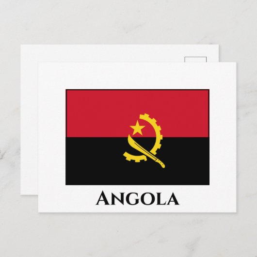 Angola Flag Briefkaart (Voorkant / Achterkant)