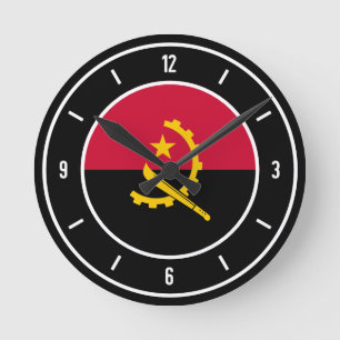 Angola Flag Elegant Ronde Klok