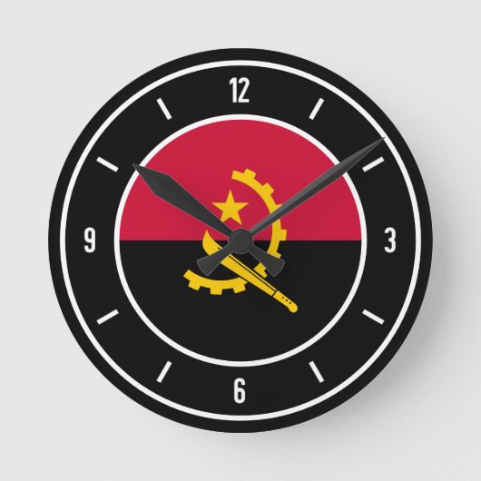 Angola Flag Elegant Ronde Klok (Voorkant)
