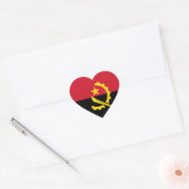 Angola Flag Hart Sticker (Envelop)