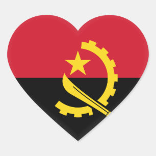 Angola Flag Hart Sticker