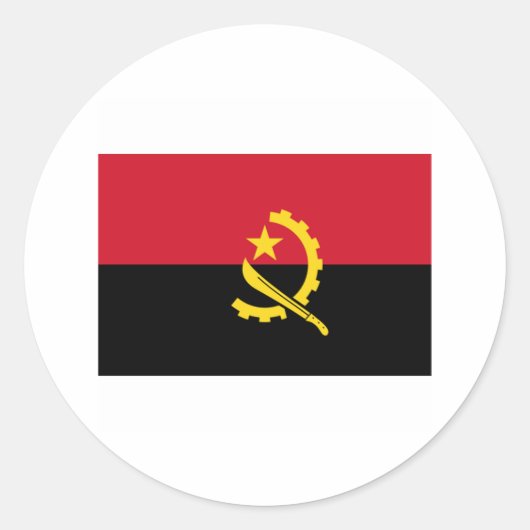 Angola FLAG International Ronde Sticker (Voorkant)