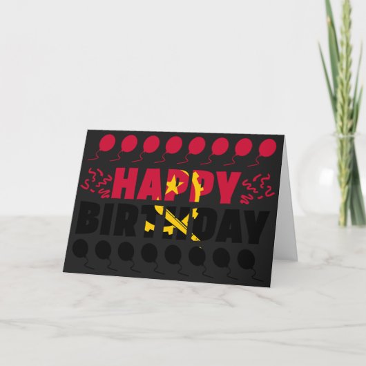 Angola Flag Patriotic Birthday Kaart (Voorkant)