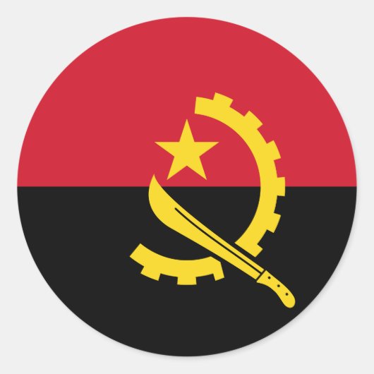 Angola Flag Ronde Sticker (Voorkant)