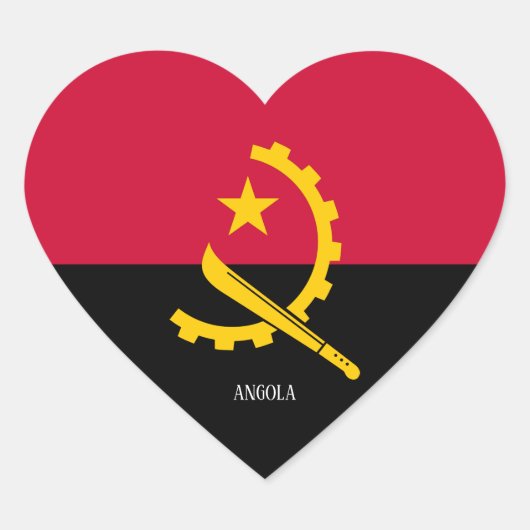 Angola Flag Splendid Patriotic Heart Sticker (Voorkant)