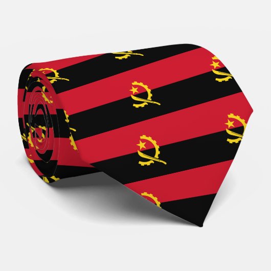 Angola Flag Stropdas (Opgerold)