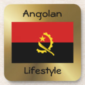 Angola Flag+Text Onderzetter (Voorkant)