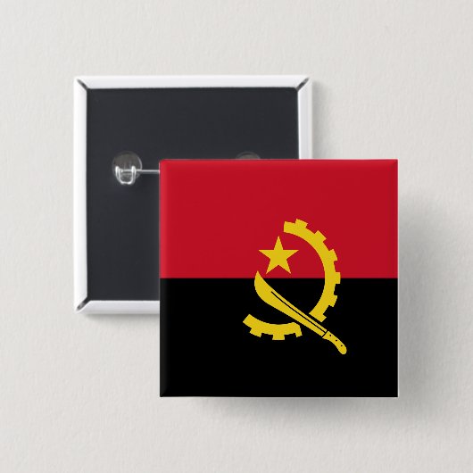Angola Flag Vierkante Button 5,1 Cm (Voorkant /achterkant)