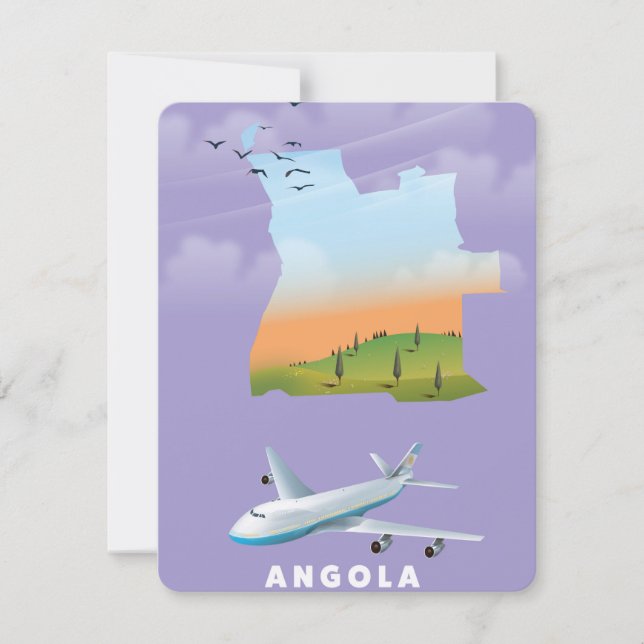 Angola geïllustreerde kaart poster (Voorkant)