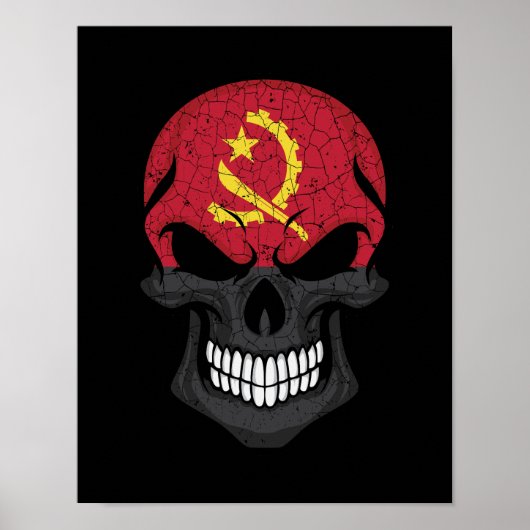 Angola glimlach schedelvlag poster (Voorkant)