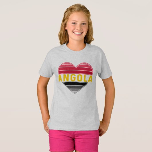 Angola hart, ik hou van Angola T-shirt (Voorkant volledig)