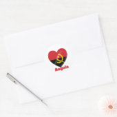 Angola Heart Flag Ronde Sticker (Envelop)