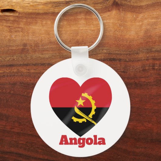 Angola Heart Flag Sleutelhanger (Voorkant)