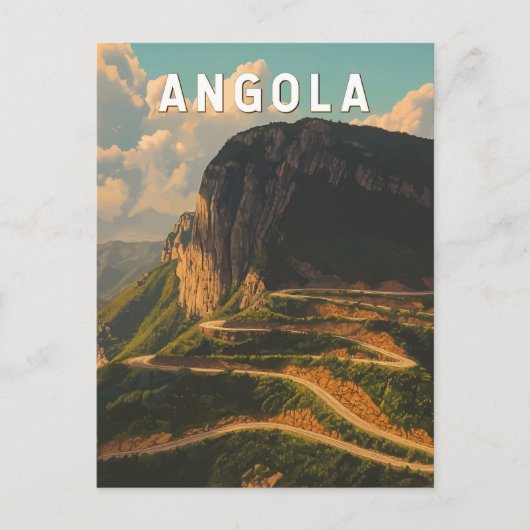 Angola Illustration Travel Art Vintage Briefkaart (Voorkant)