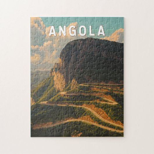 Angola Illustration Travel Art Vintage Legpuzzel (Verticaal)
