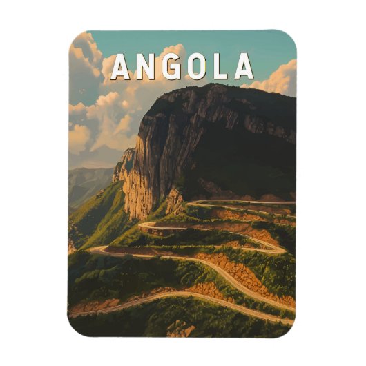 Angola Illustration Travel Art Vintage Magneet (Verticaal)